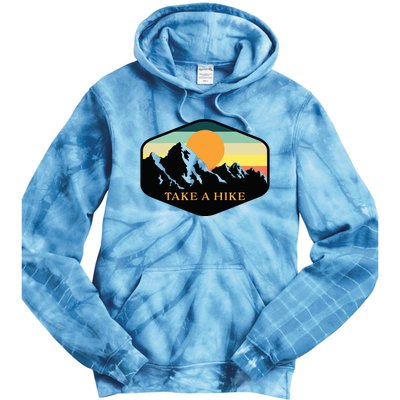 TAKE A HIKE RETRO VINTAGE OUTDOOR HIKING Tie Dye Hoodie