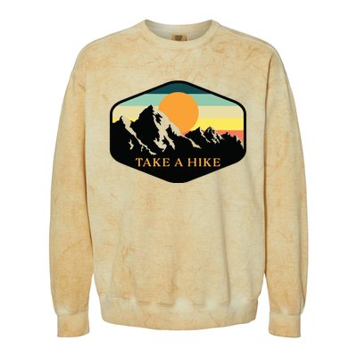 TAKE A HIKE RETRO VINTAGE OUTDOOR HIKING Colorblast Crewneck Sweatshirt