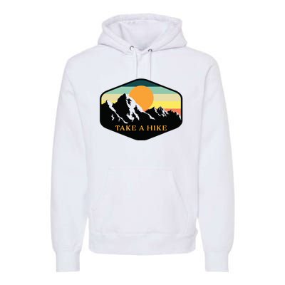 TAKE A HIKE RETRO VINTAGE OUTDOOR HIKING Premium Hoodie