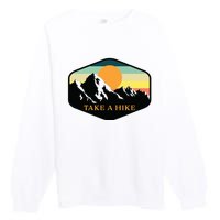 TAKE A HIKE RETRO VINTAGE OUTDOOR HIKING Premium Crewneck Sweatshirt