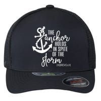 The Anchor Holds In Spite Of The Storm Flexfit Unipanel Trucker Cap