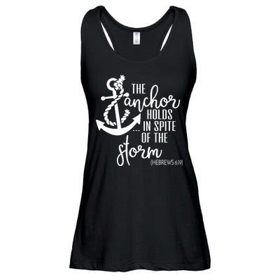 The Anchor Holds In Spite Of The Storm Ladies Essential Flowy Tank