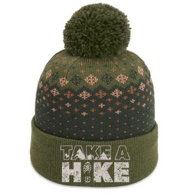 Take A Hike Vintage Outdoor Mountain Hiking The Baniff Cuffed Pom Beanie