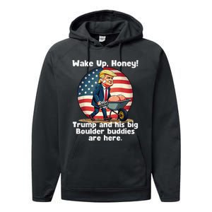 Trump An His Big Boulder Buddies Funny Donald Trump 2024 Performance Fleece Hoodie