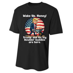 Trump An His Big Boulder Buddies Funny Donald Trump 2024 Performance Sprint T-Shirt