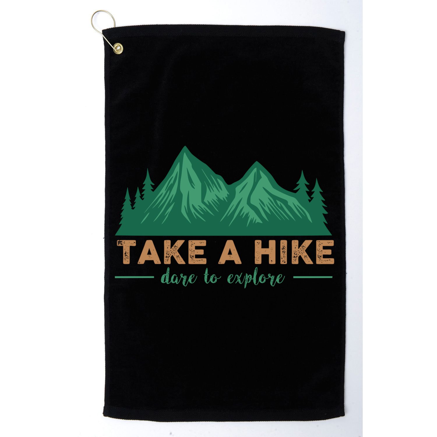 Take A Hike Funny Gift Mountain Adventure Camping Outdoor Retro Gift Golf Towel