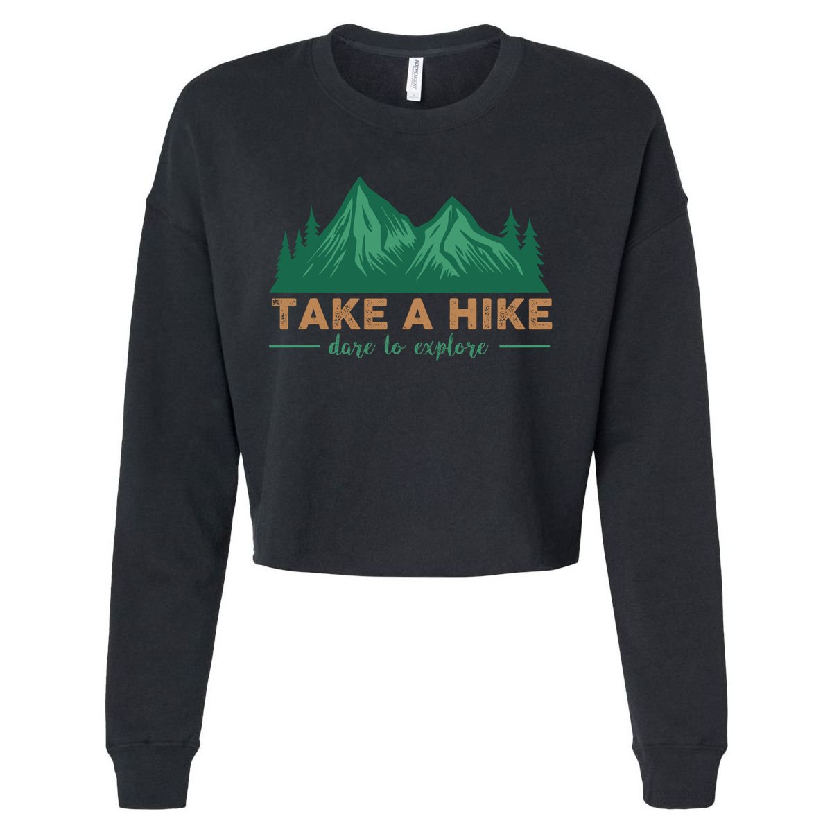 Take A Hike Funny Gift Mountain Adventure Camping Outdoor Retro Gift Cropped Pullover Crew