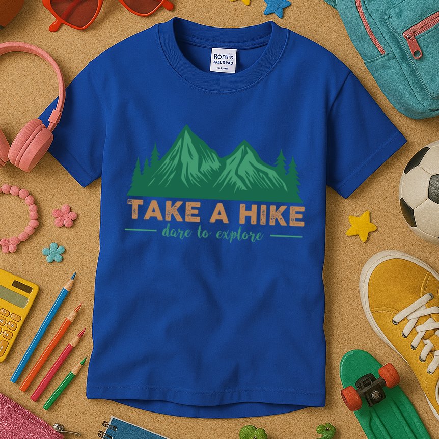 Take A Hike Funny Gift Mountain Adventure Camping Outdoor Retro Gift Kids T-Shirt