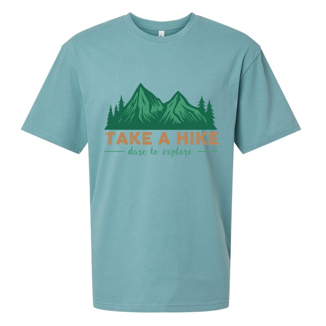 Take A Hike Funny Gift Mountain Adventure Camping Outdoor Retro Gift Sueded Cloud Jersey T-Shirt