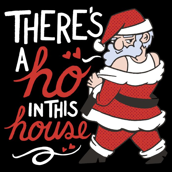There's A Ho In This House Funny Santa Zip Tote Bag