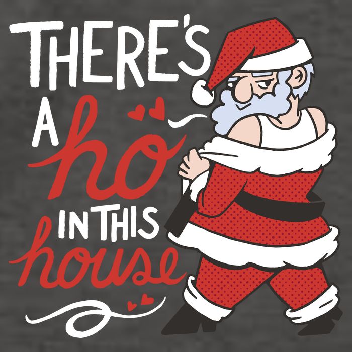 There's A Ho In This House Funny Santa Vector Backpack