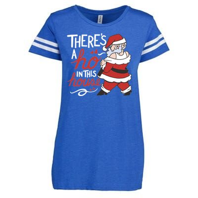 There's A Ho In This House Funny Santa Enza Ladies Jersey Football T-Shirt