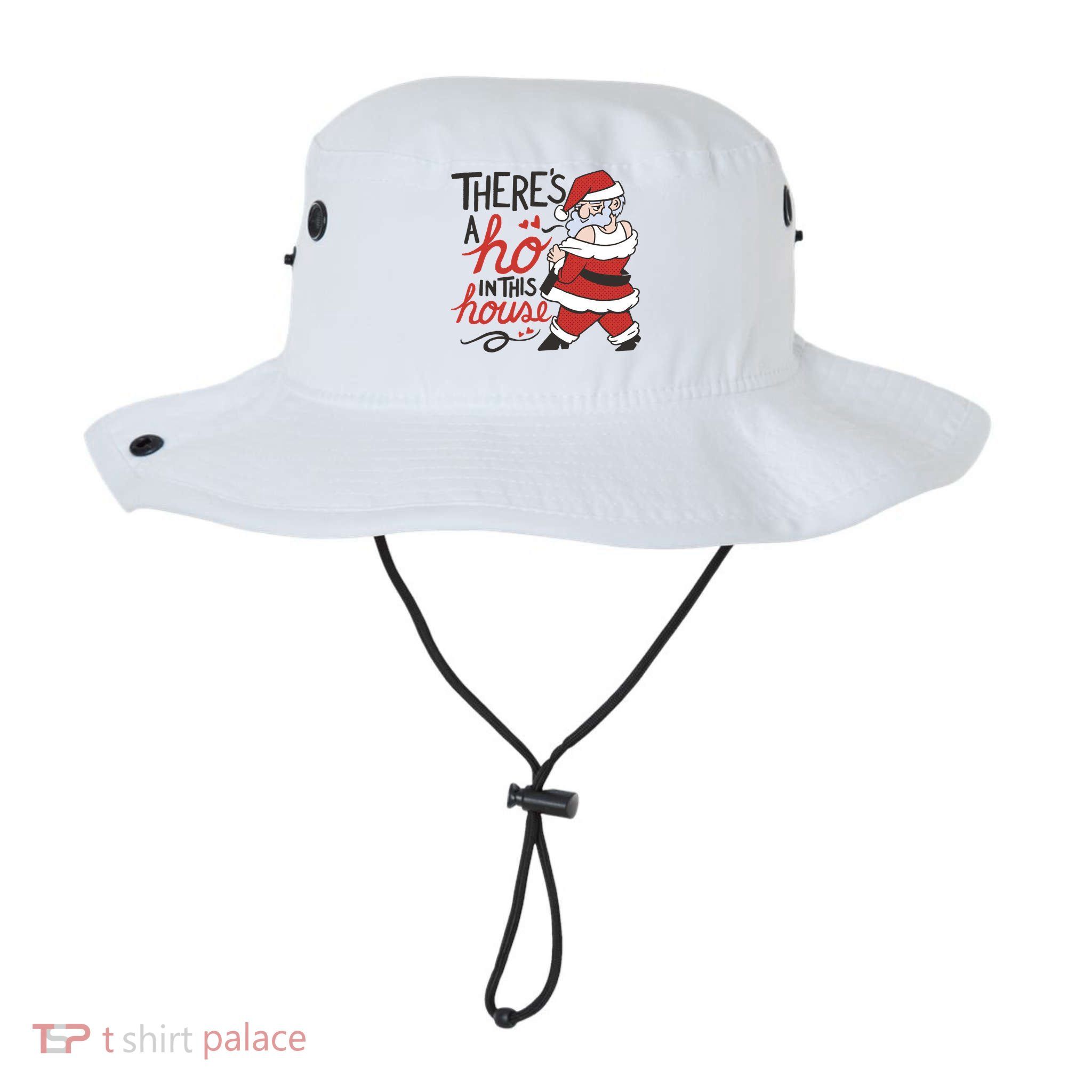 There's A Ho In This House Funny Santa Bucket Hat