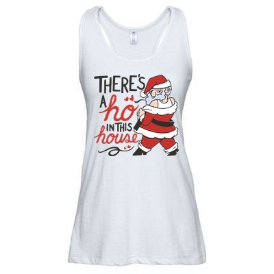 There's A Ho In This House Funny Santa Ladies Essential Flowy Tank