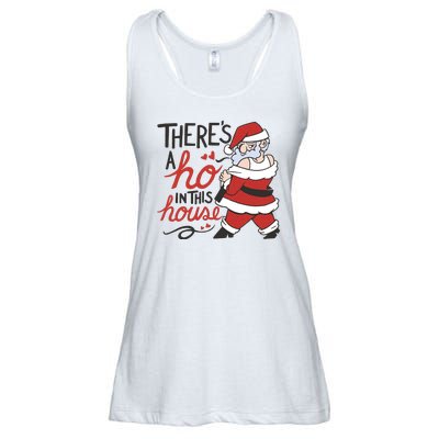 There's A Ho In This House Funny Santa Ladies Essential Flowy Tank