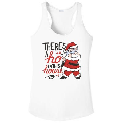 There's A Ho In This House Funny Santa Ladies PosiCharge Competitor Racerback Tank