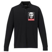 The Anonymous Hacker New Design Performance Long Sleeve Polo