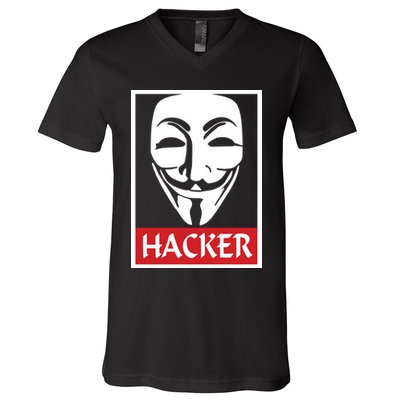 The Anonymous Hacker New Design V-Neck T-Shirt