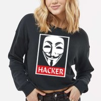 The Anonymous Hacker New Design Cropped Pullover Crew