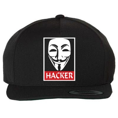 The Anonymous Hacker New Design Wool Snapback Cap