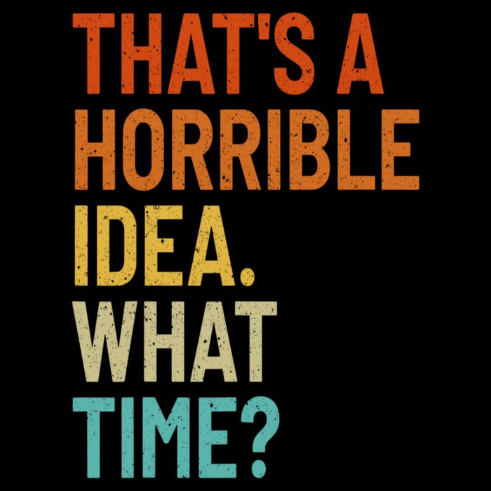 Thats A Horrible Idea What Time Funny Stripe Pom Pom Beanie