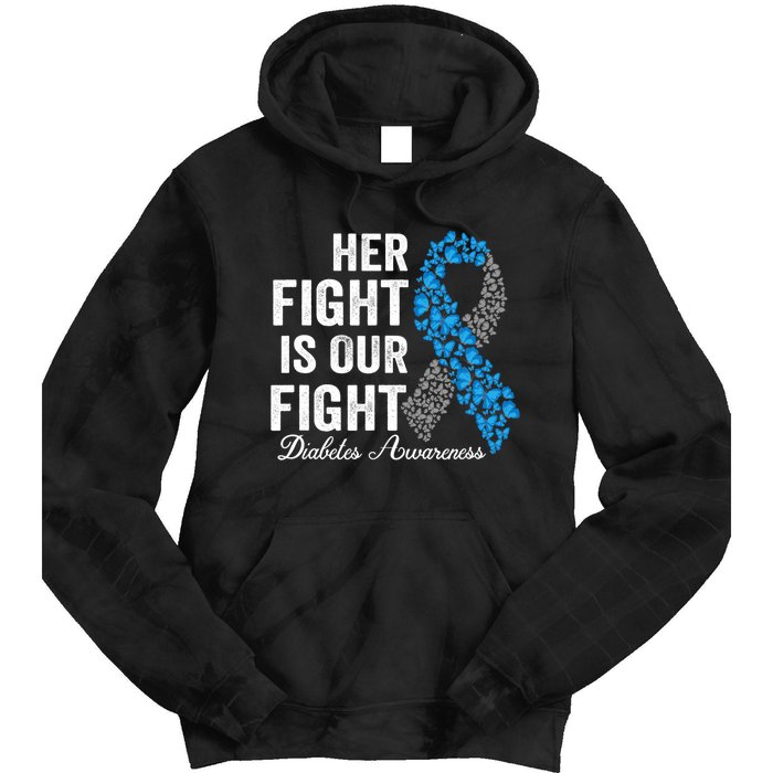 T1D Apparel Her Fight Is Our Fight Type 1 Diabetes Awareness Tie Dye Hoodie