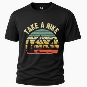 Take A Hike Retro Hiker Outdoors Camping Nature Hiking Cooling Performance Crew T-Shirt