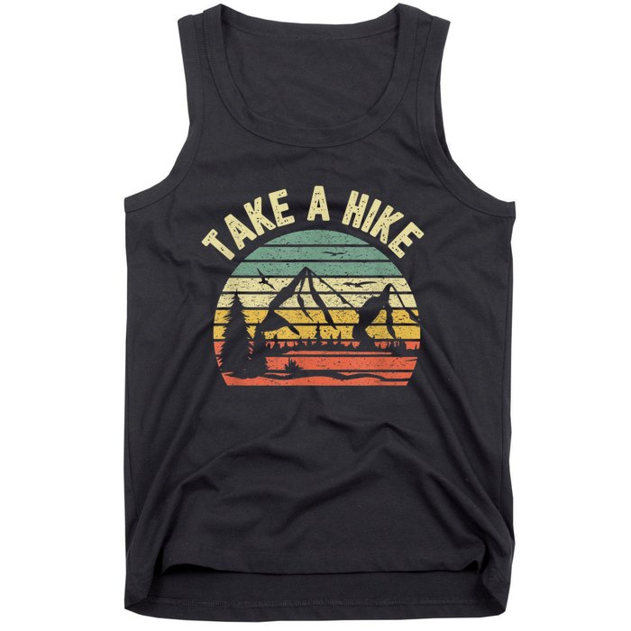 Take A Hike Retro Hiker Outdoors Camping Nature Hiking Tank Top