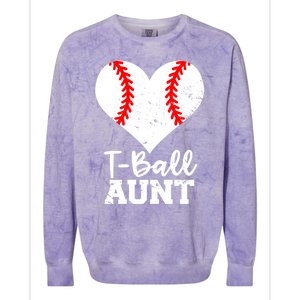 Tball Aunt Heart Funny Tee Ball Aunt Gift Colorblast Crewneck Sweatshirt