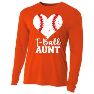 Tball Aunt Heart Funny Tee Ball Aunt Gift Cooling Performance Long Sleeve Crew