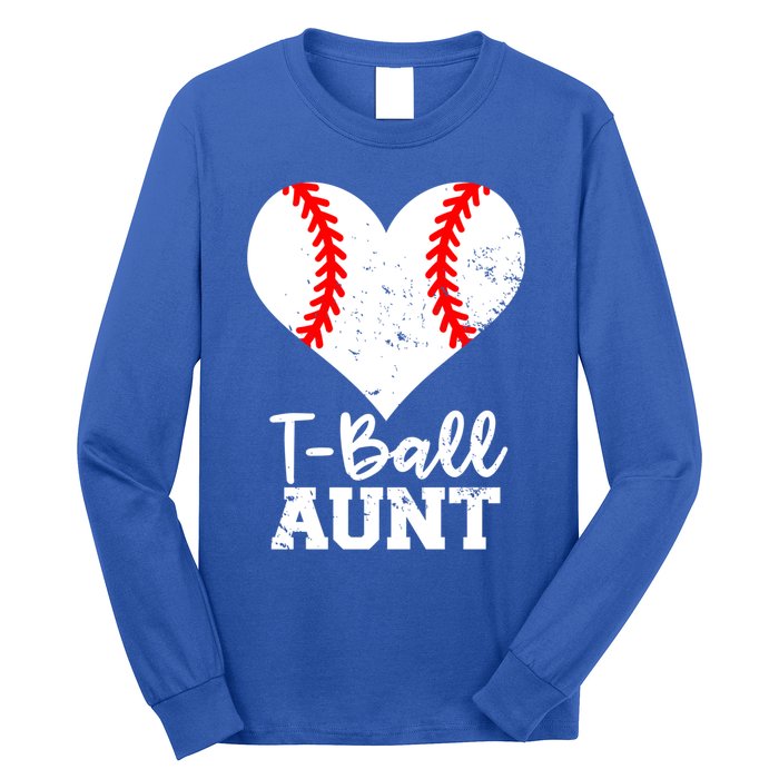 Tball Aunt Heart Funny Tee Ball Aunt Gift Long Sleeve Shirt