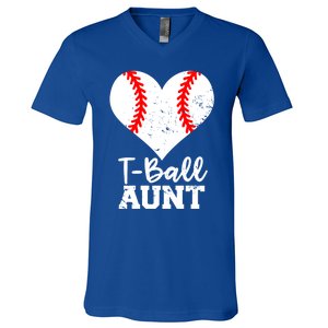 Tball Aunt Heart Funny Tee Ball Aunt Gift V-Neck T-Shirt