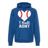 Tball Aunt Heart Funny Tee Ball Aunt Gift Premium Hoodie