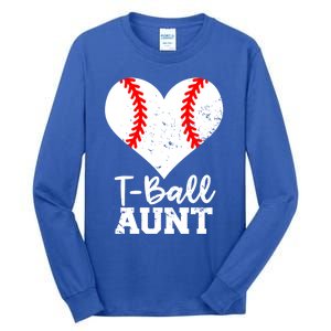 Tball Aunt Heart Funny Tee Ball Aunt Gift Tall Long Sleeve T-Shirt