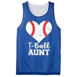 Tball Aunt Heart Funny Tee Ball Aunt Gift Mesh Reversible Basketball Jersey Tank