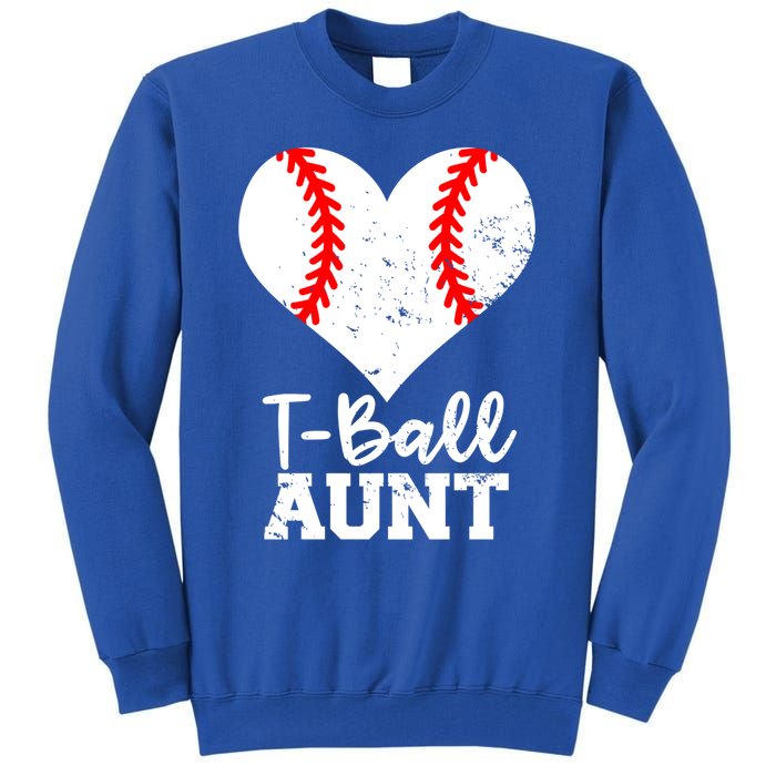 Tball Aunt Heart Funny Tee Ball Aunt Gift Tall Sweatshirt