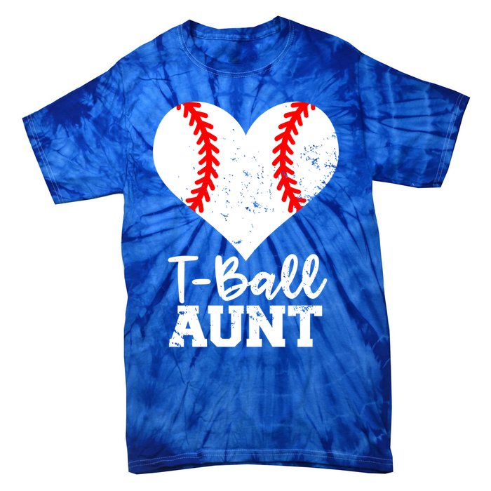 Tball Aunt Heart Funny Tee Ball Aunt Gift Tie-Dye T-Shirt