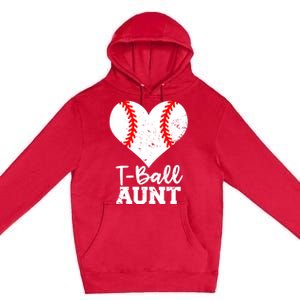 Tball Aunt Heart Funny Tee Ball Aunt Gift Premium Pullover Hoodie