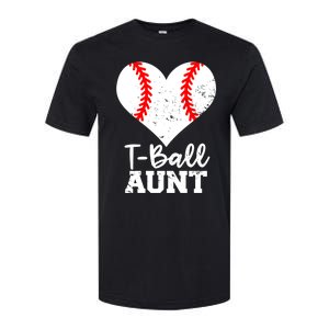 Tball Aunt Heart Funny Tee Ball Aunt Gift Softstyle CVC T-Shirt