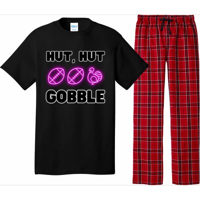 Thanksgiving Autumn Hut Hut Gobble Turkey Football Funny Gift Pajama Set