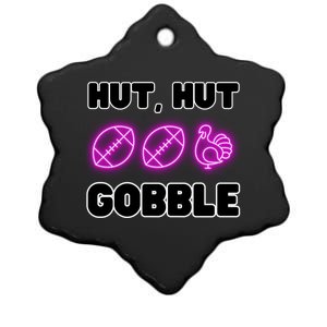 Thanksgiving Autumn Hut Hut Gobble Turkey Football Funny Gift Ceramic Star Ornament