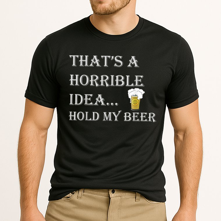That's A Horrible Idea Hold My Beer Country Redneck Drinking Performance Shirt