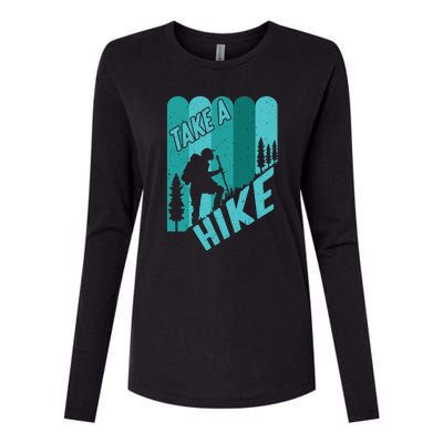 Take A Hike Walking Mountain Camping Hiking Gift Womens Cotton Relaxed Long Sleeve T-Shirt