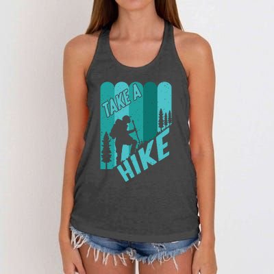 Take A Hike Walking Mountain Camping Hiking Gift Women's Knotted Racerback Tank