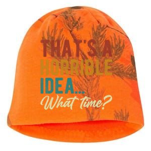 Thats A Horrible Idea What Time Bad Idea Funny Kati - Camo Knit Beanie