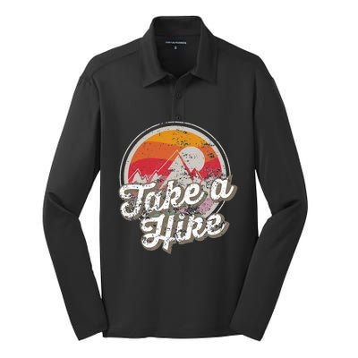 Take A Hike Retro Vintage Outdoor Hiking Silk Touch Performance Long Sleeve Polo