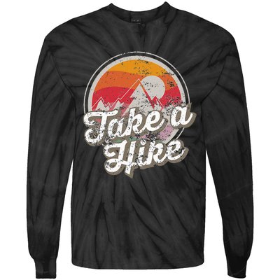 Take A Hike Retro Vintage Outdoor Hiking Tie-Dye Long Sleeve Shirt