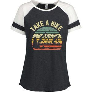 Take A Hike Outdoors Camping Nature Hiking Enza Ladies Jersey Colorblock Tee