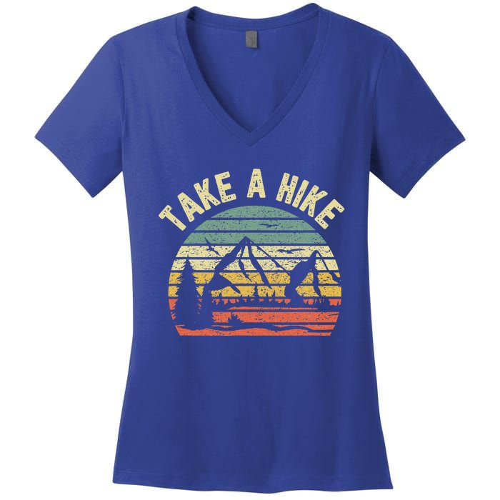 Take A Hike Outdoors Camping Nature Hiking Women's V-Neck T-Shirt