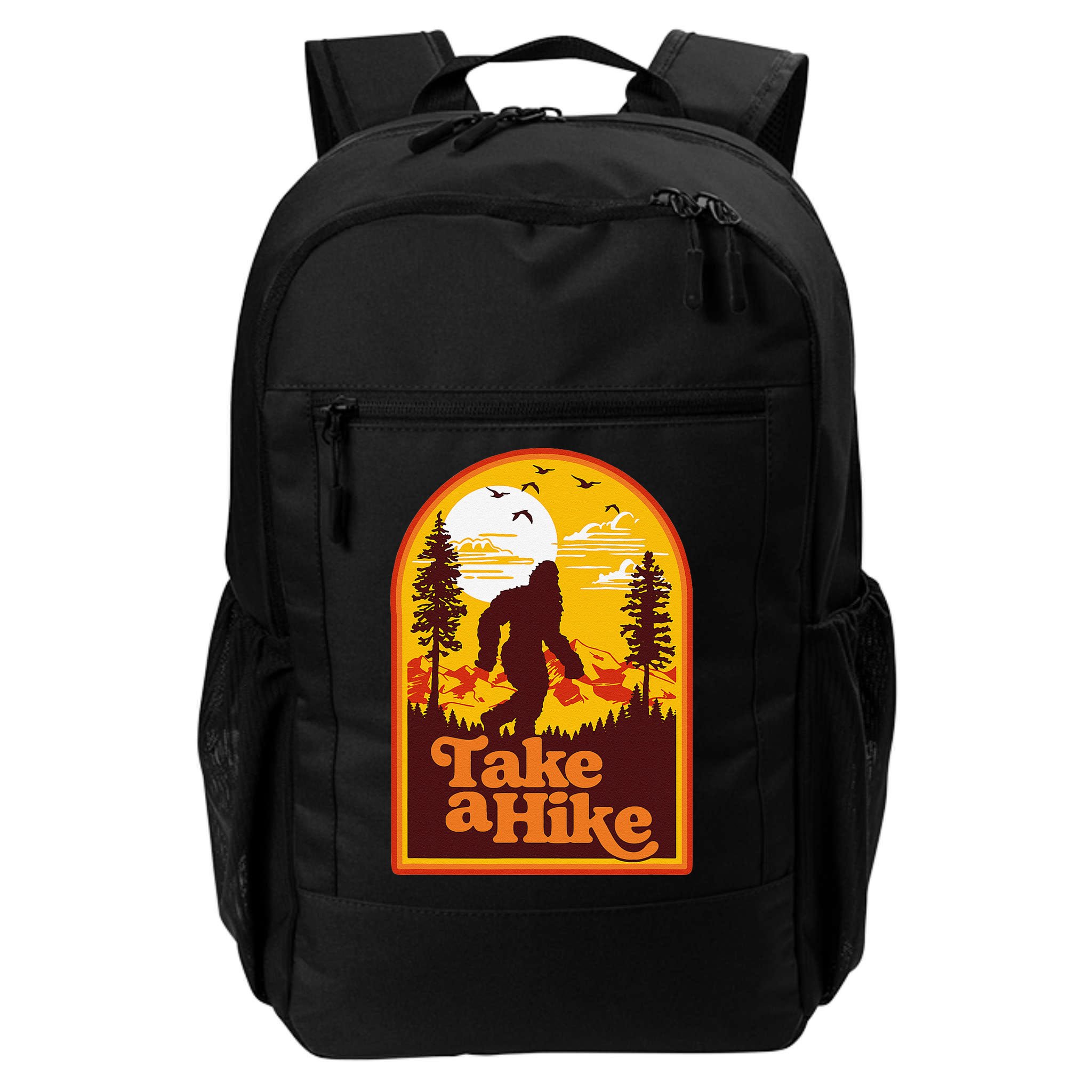 Take A Hike Bigfoot Earth Day Retro Sasquatch Hiking Camping Backpack
